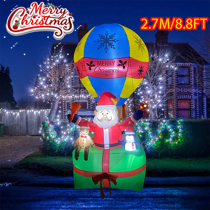 Led Balloon Light - Kerstdecoratie Opblaasbaar Speelgoed Heteluchtballon Santa Claus
