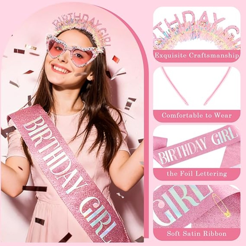 3-delige set verjaardagssjaal, - Birthday Sash Glitter recensie en prijs